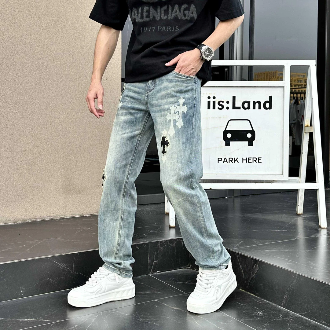 Npkp Couture品牌正品/2025春秋新款宽松直筒牛仔裤男士百搭潮牌