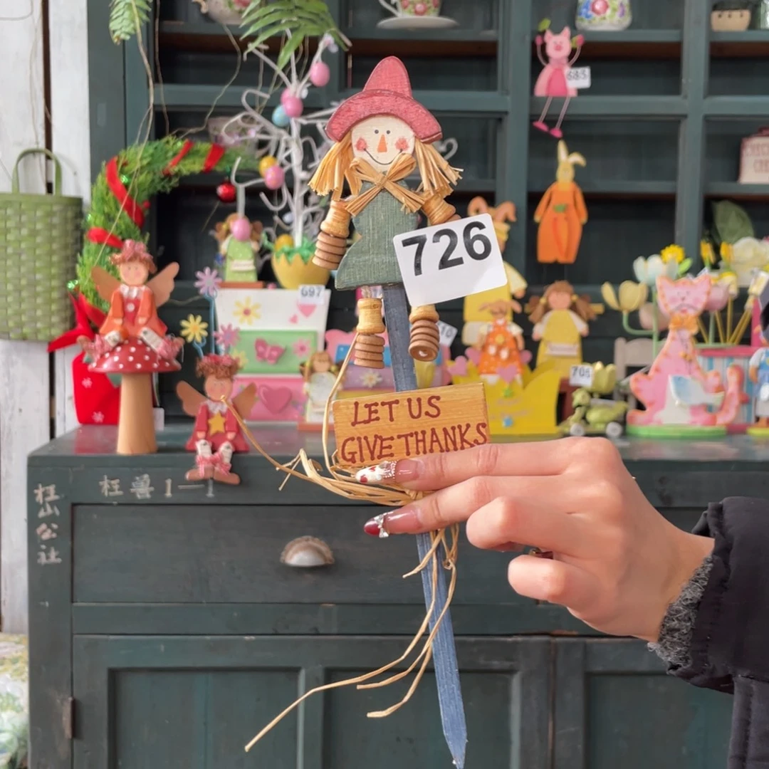 木质圣诞月福老货玩具中古风默认微瑕