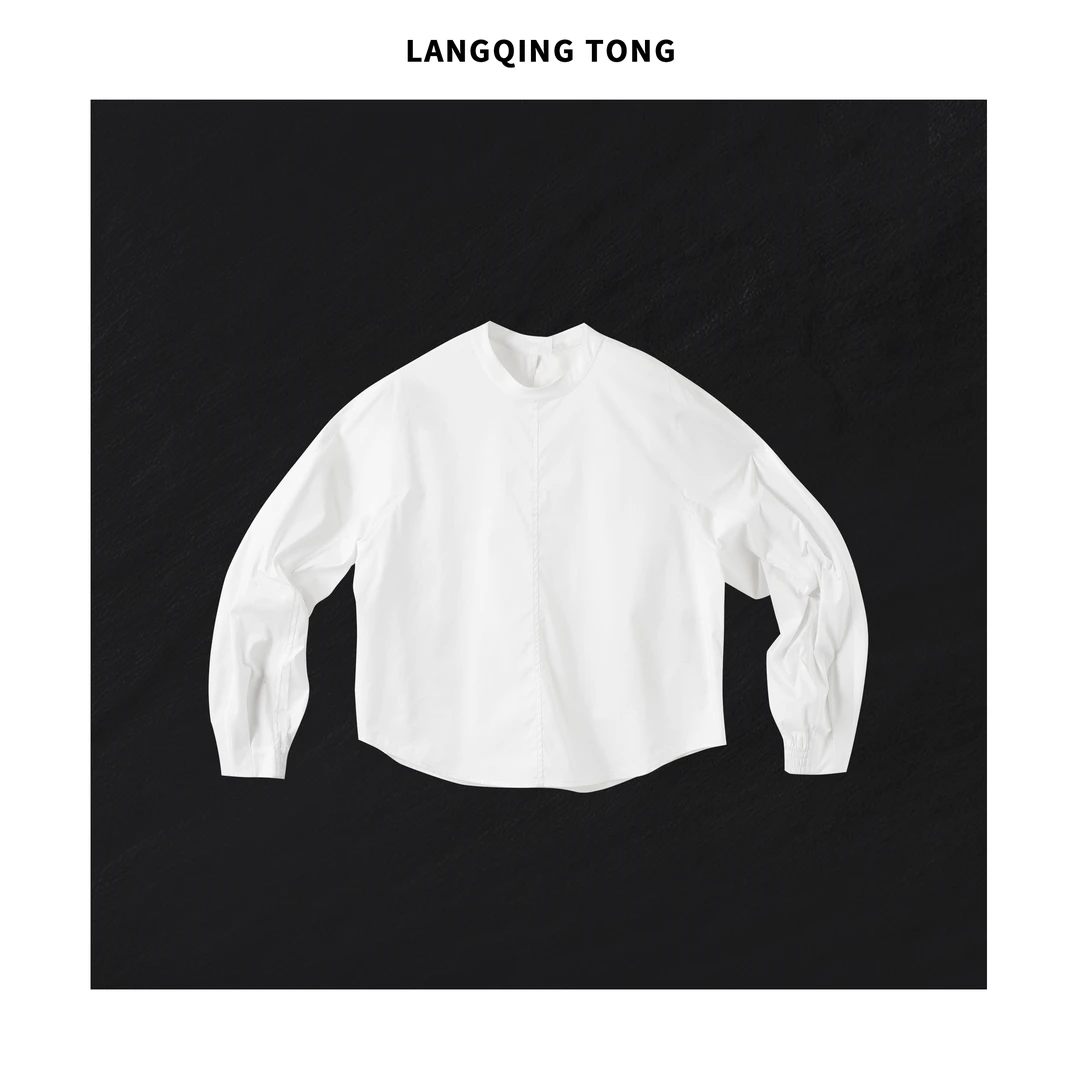 浪清/女装推荐 伊娅诺白色休闲衬衫43884#