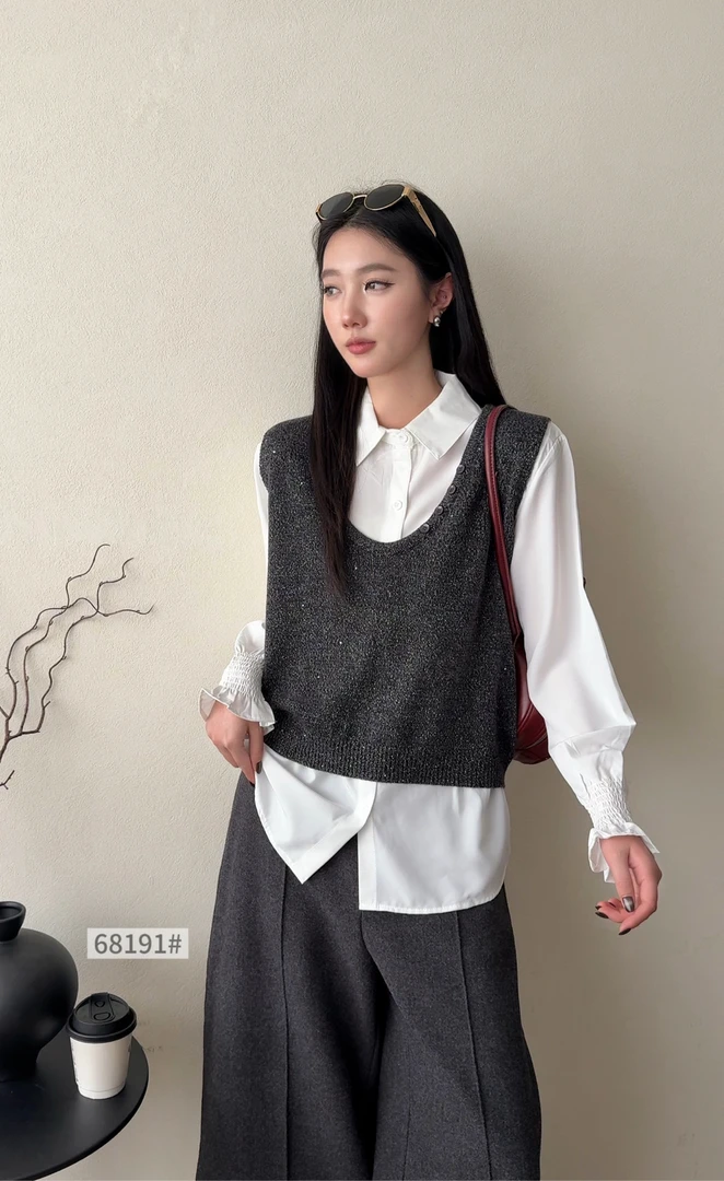 两件套毛衣厚款默认功能宽松型秋冬季宽松常规款韩版休闲百搭