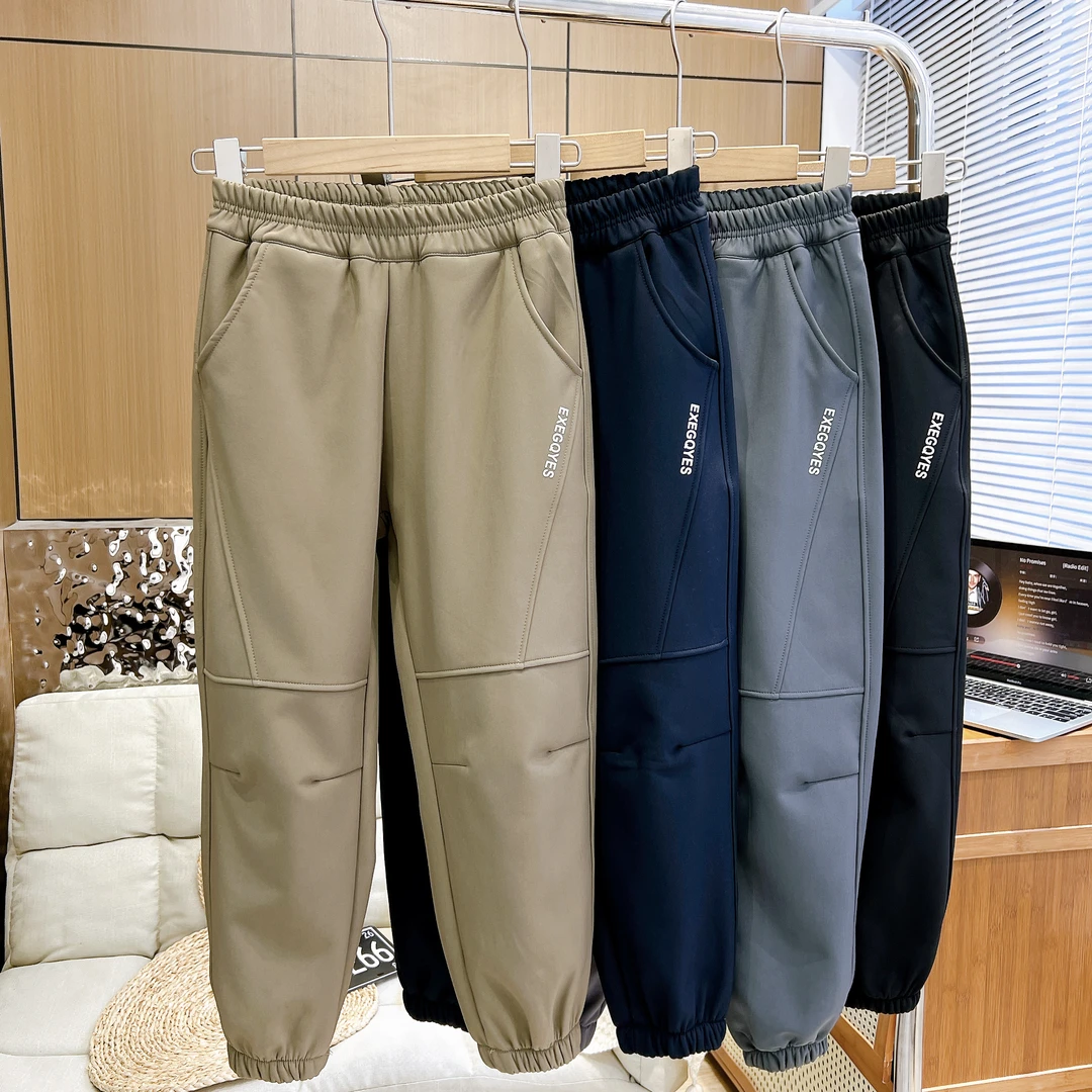 男童加绒裤子中大童加厚保暖运动裤梭织裤