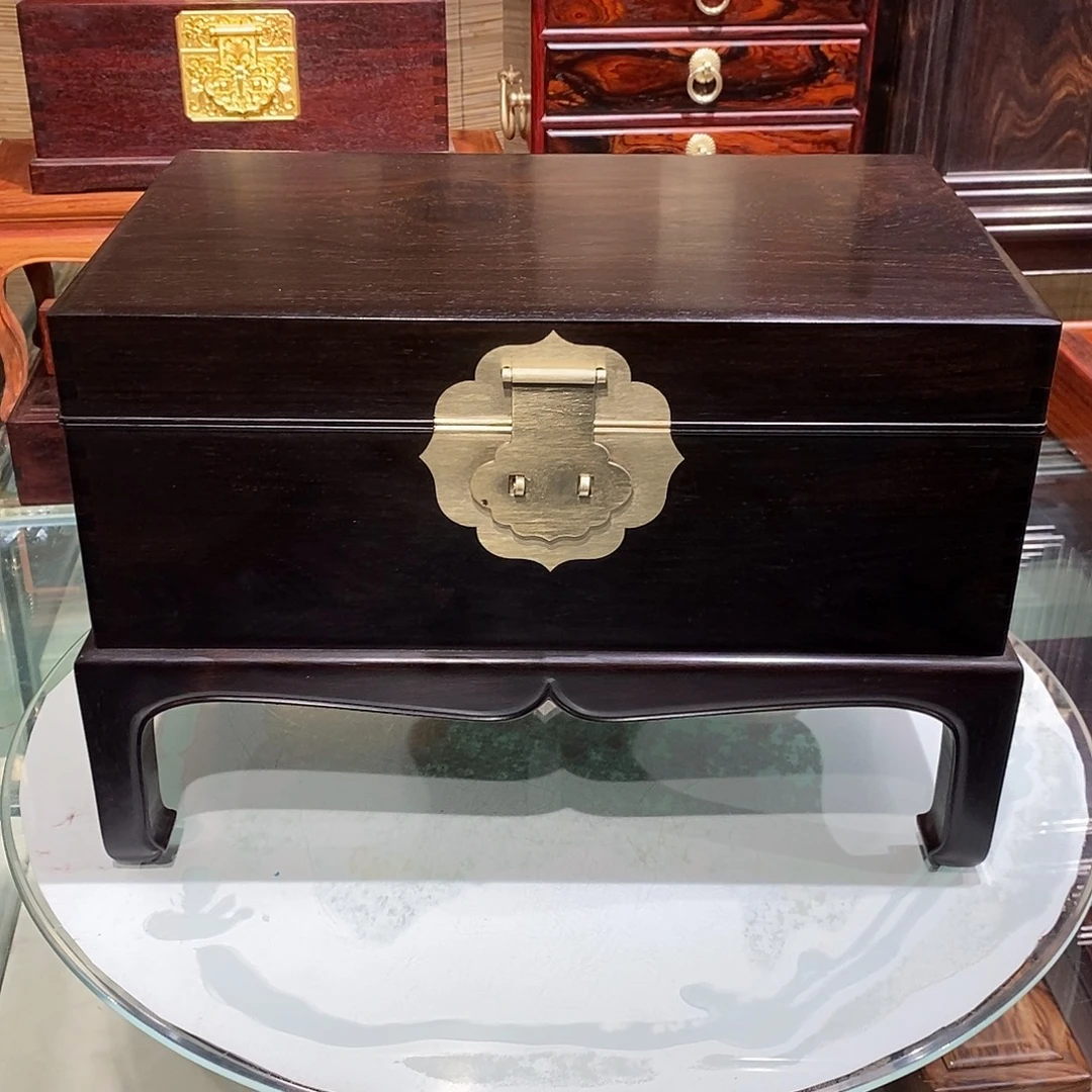 东非黑黄檀（紫光檀）独板马蹄足书箱