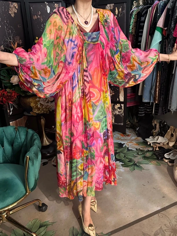 度假炫彩缤纷沙滩裙