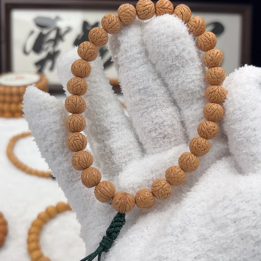 手串桃核1.0「大肠奶油」野生桃核手持