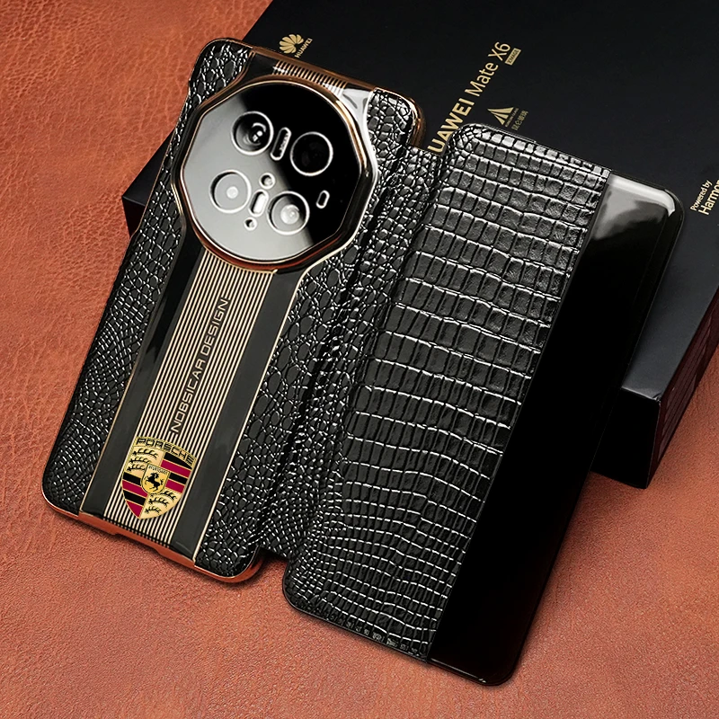 适用华为mate70rs非凡大师手机壳70pro高端60rs蜥蜴纹翻盖皮套