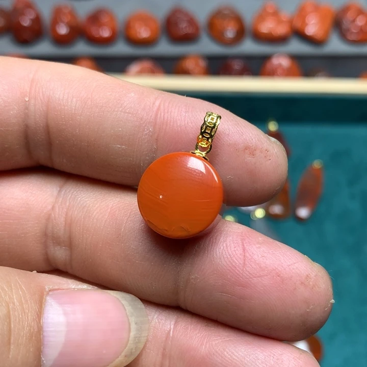 南红玛瑙吊坠(不含链)银S925镶嵌