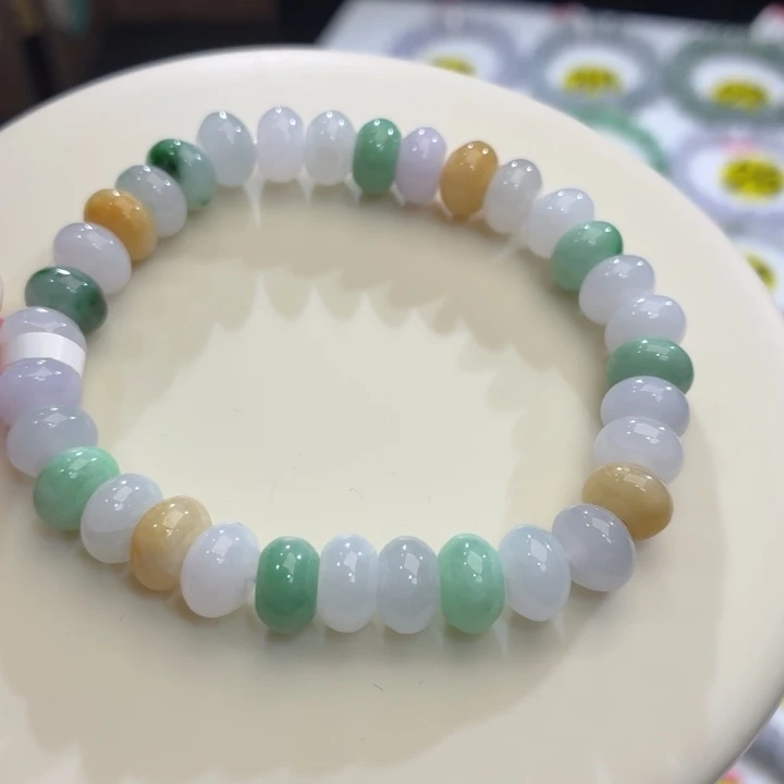 汐***希翡翠未镶嵌手链冰胶