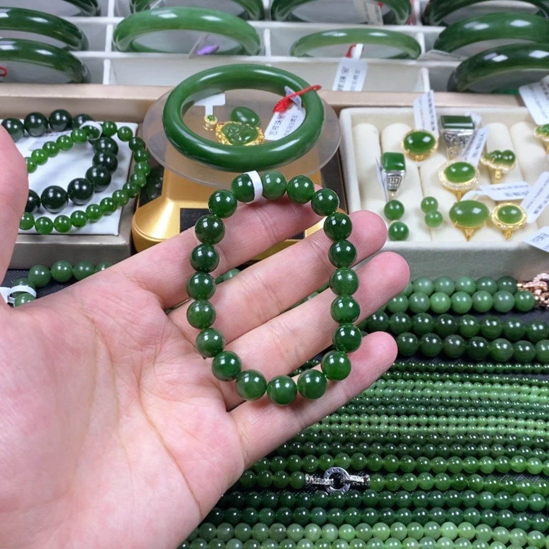 和田玉（碧玉）手串未镶嵌卡10