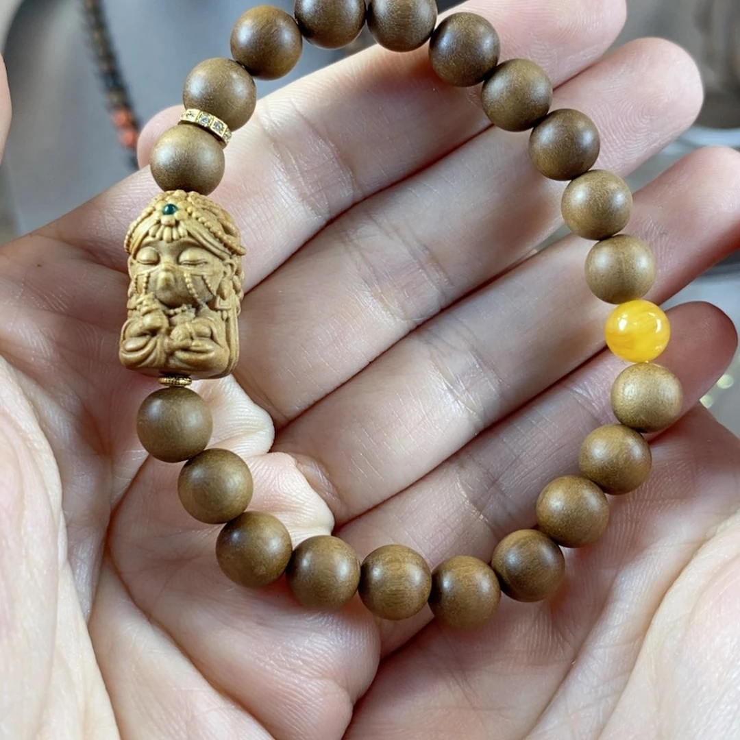 檀香木手串未镶嵌老山檀香卡8mm单圈