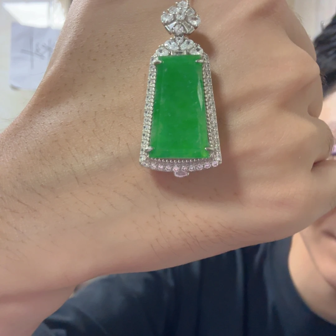 翡翠银S925镶嵌颈饰吊坠