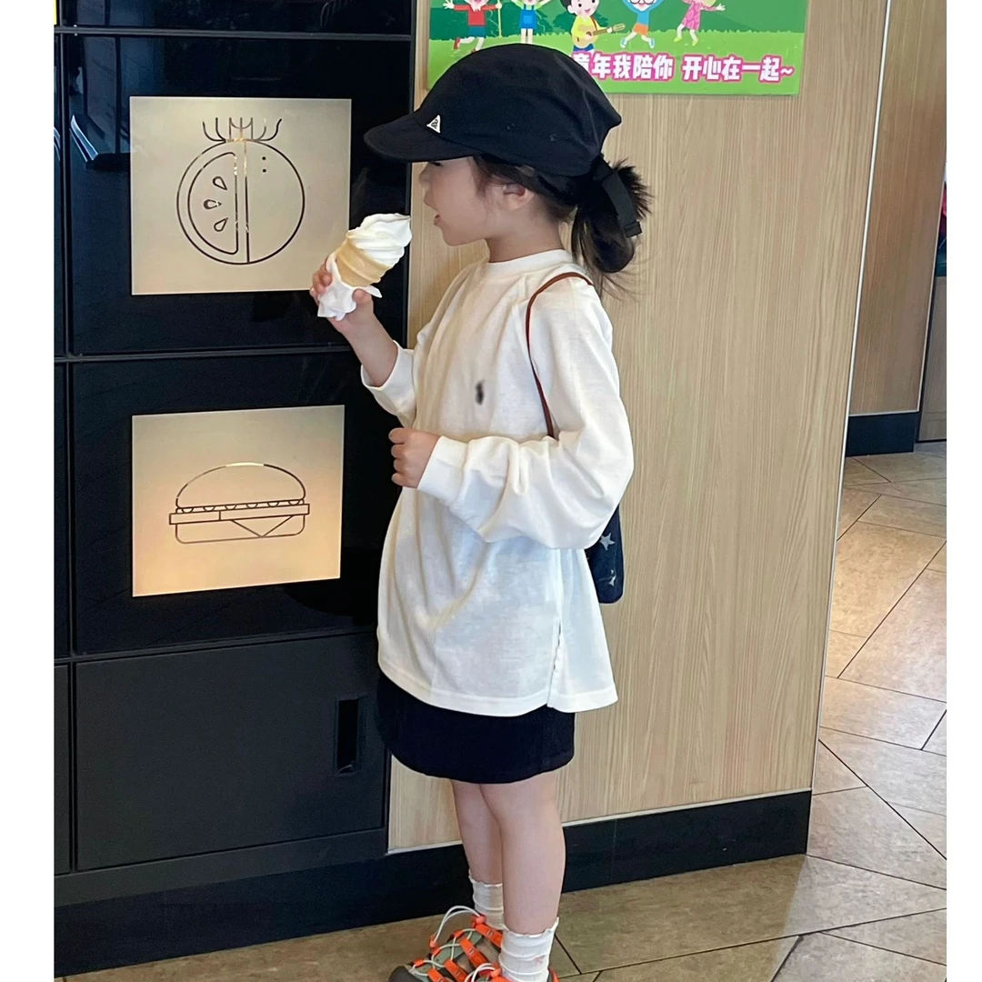 壹妈童装2025新款女童套装夏季女宝白色速干防晒衣黑色裙裤