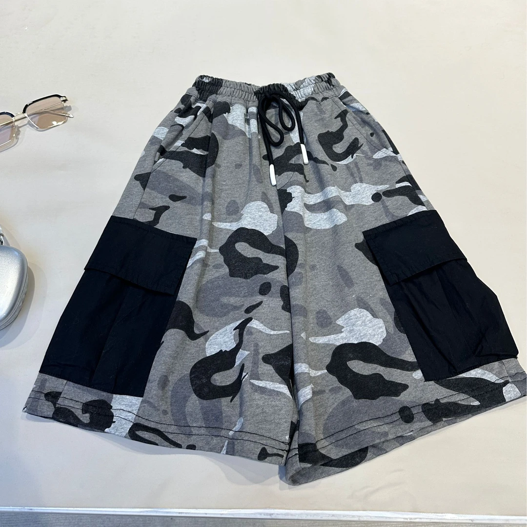 断码清仓夏季韩范中大童帅气百搭迷彩中裤帅气五分裤25205工装