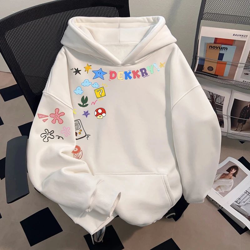 jtrt潮牌小众设计感字母印花休闲连帽加绒卫衣秋冬季男女情侣上衣