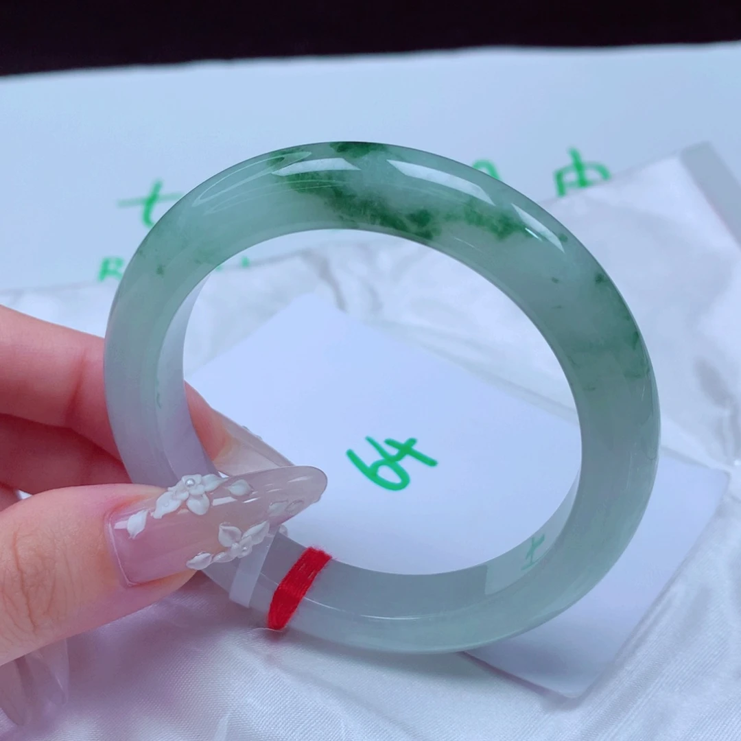 未镶嵌手镯翡翠天然缅甸翡翠A货手镯 64号