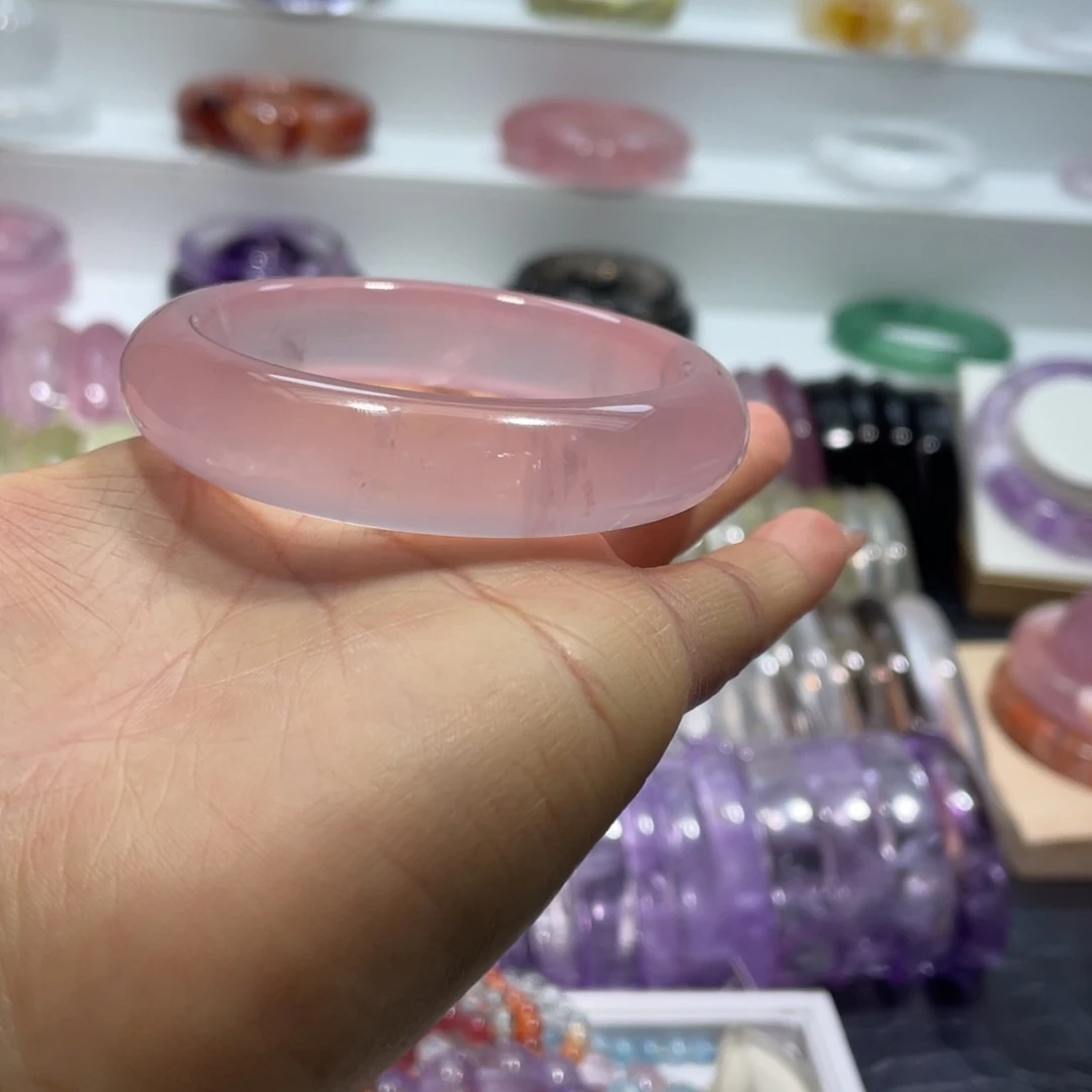 水晶手镯52圈口6号未镶嵌夏*