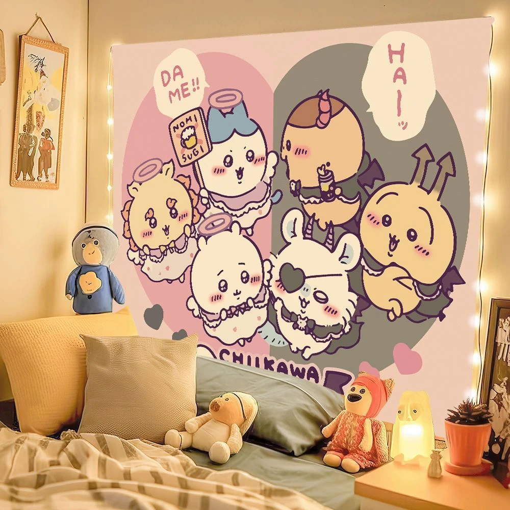 御锦年网红卡通可爱挂布学生宿舍卧室床头装饰布背景布出租房挂毯