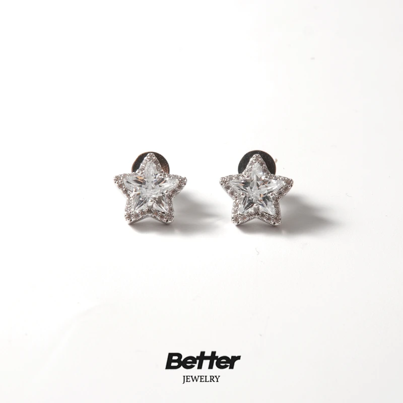 铜合金耳饰 H219　日系精致五角星耳钉
