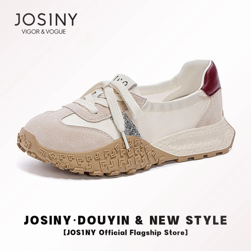 卓诗尼爆款厚底阿甘鞋女2025春夏季新款复古平底百搭休闲运动鞋