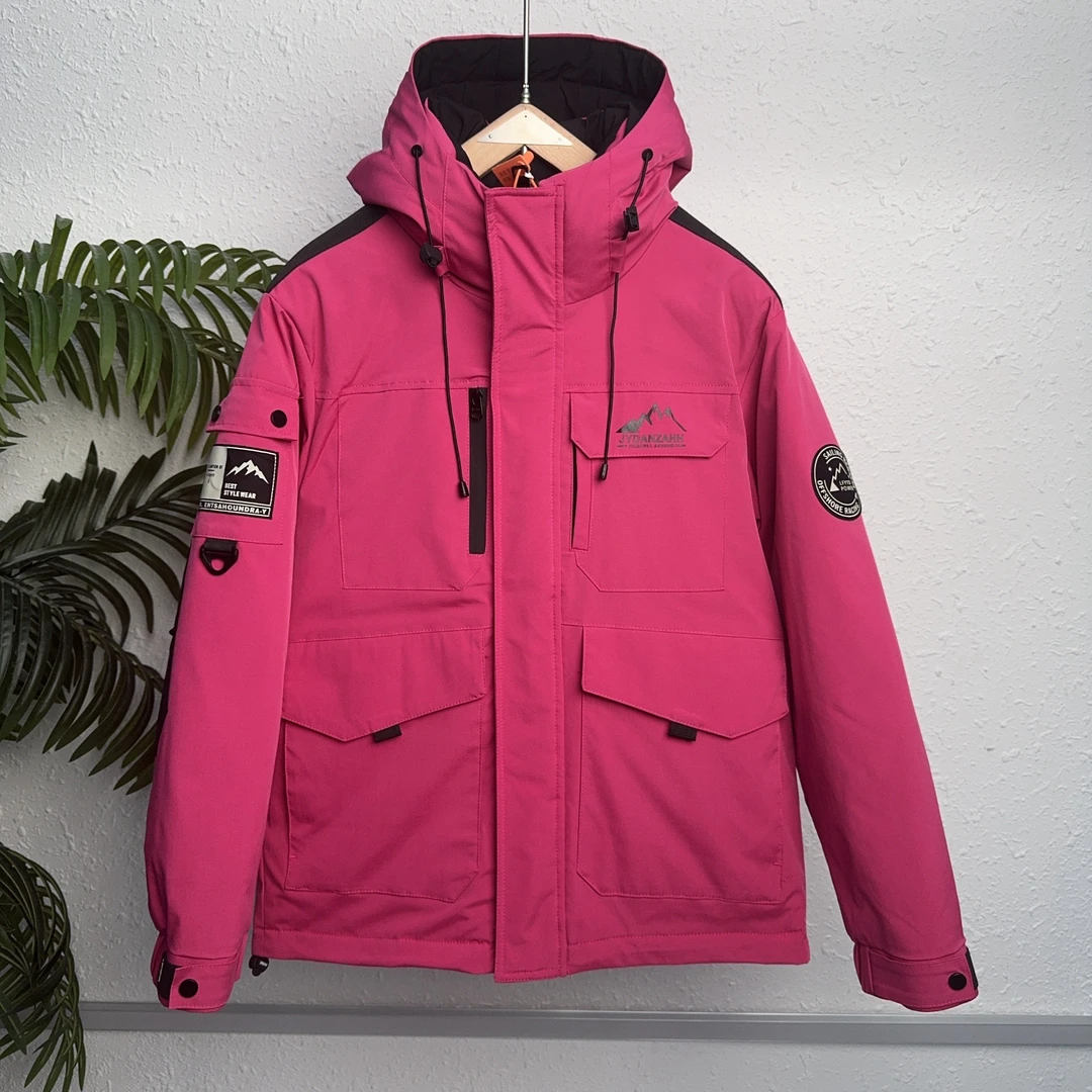 【国标羽绒服】冬季时尚百搭户外连帽工装冲锋衣加厚羽绒服#9802