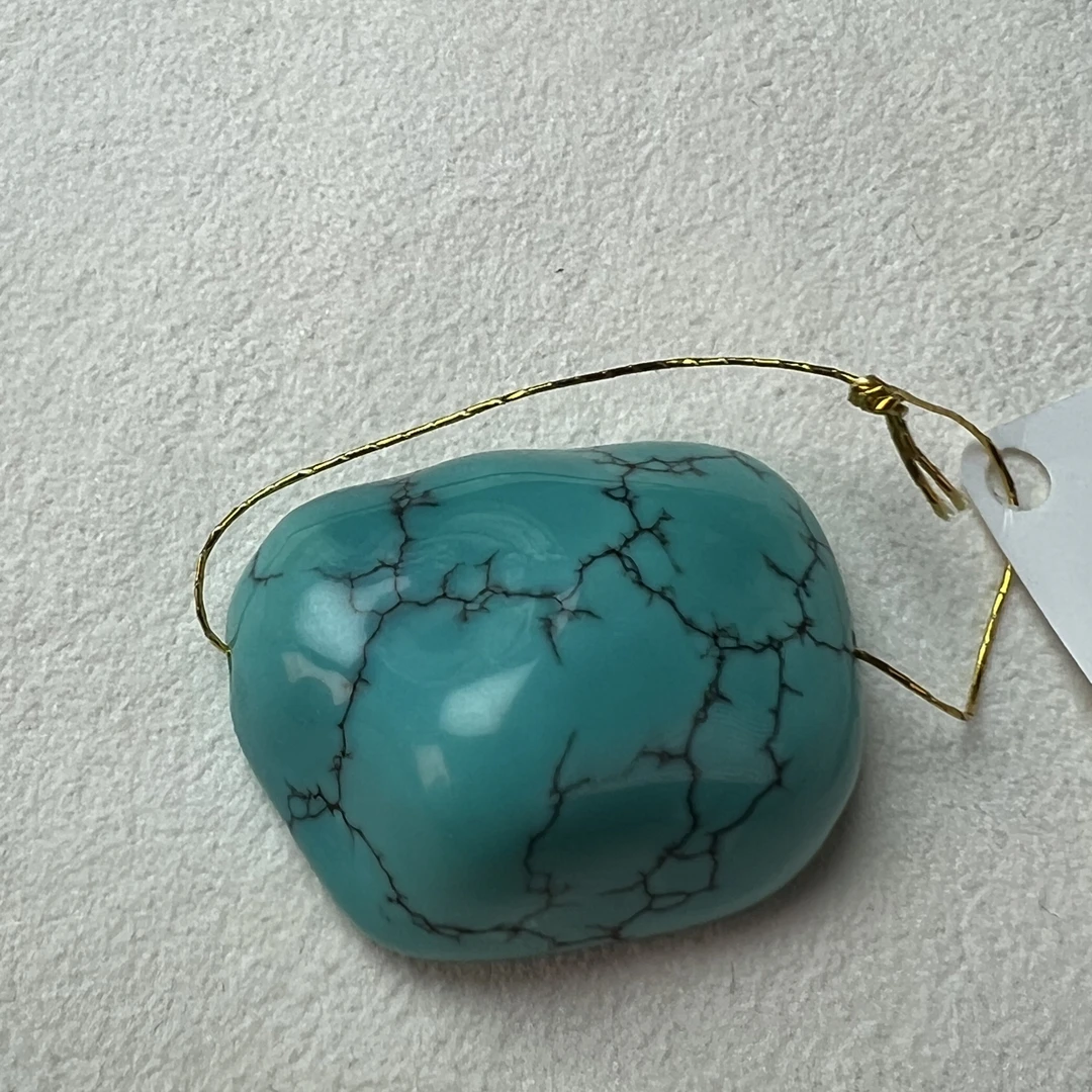 充填绿松石绿松石随形水滴吊坠