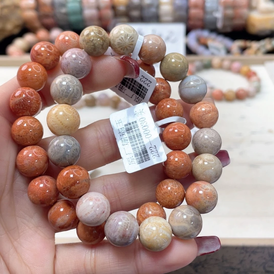 硅化珊瑚（珊瑚玉）手链未镶嵌用****8371