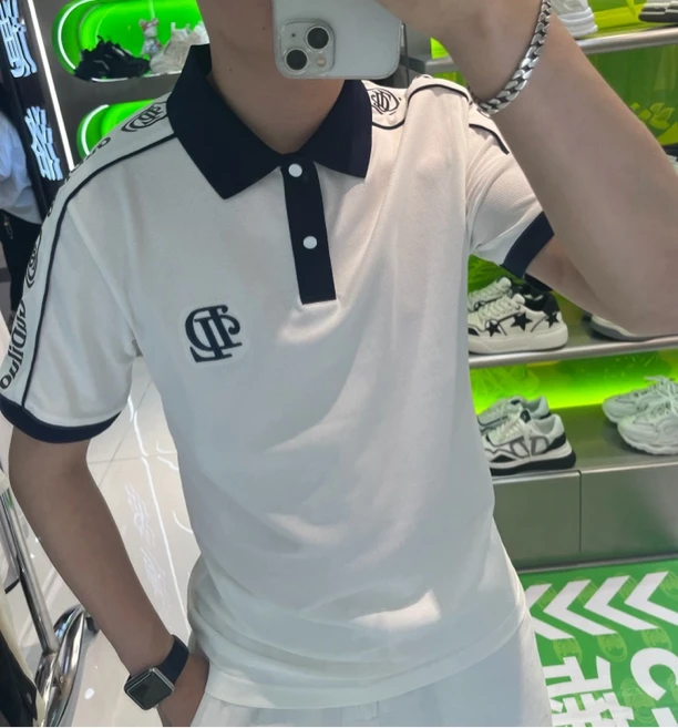 GUDILUO 夏季新品2025男装POLO轻奢欧货T恤