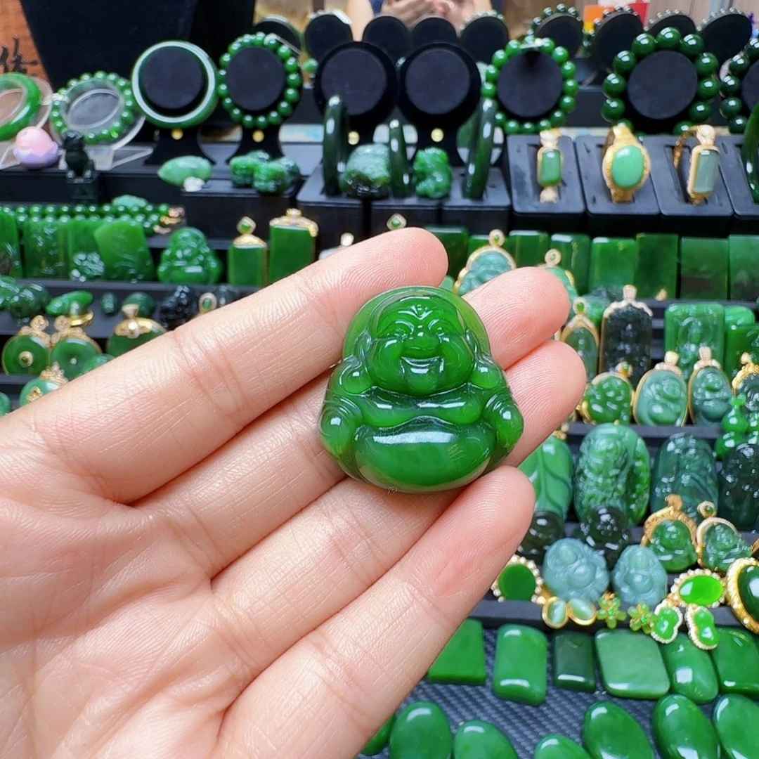 跳****和田玉（碧玉）未镶嵌颈饰不退不换