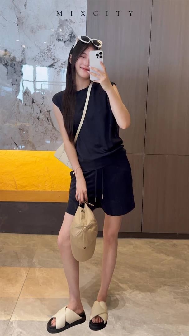 【亚楠本楠】棉花糖◆莱赛尔基础舒适运动抽绳日系短裤8095