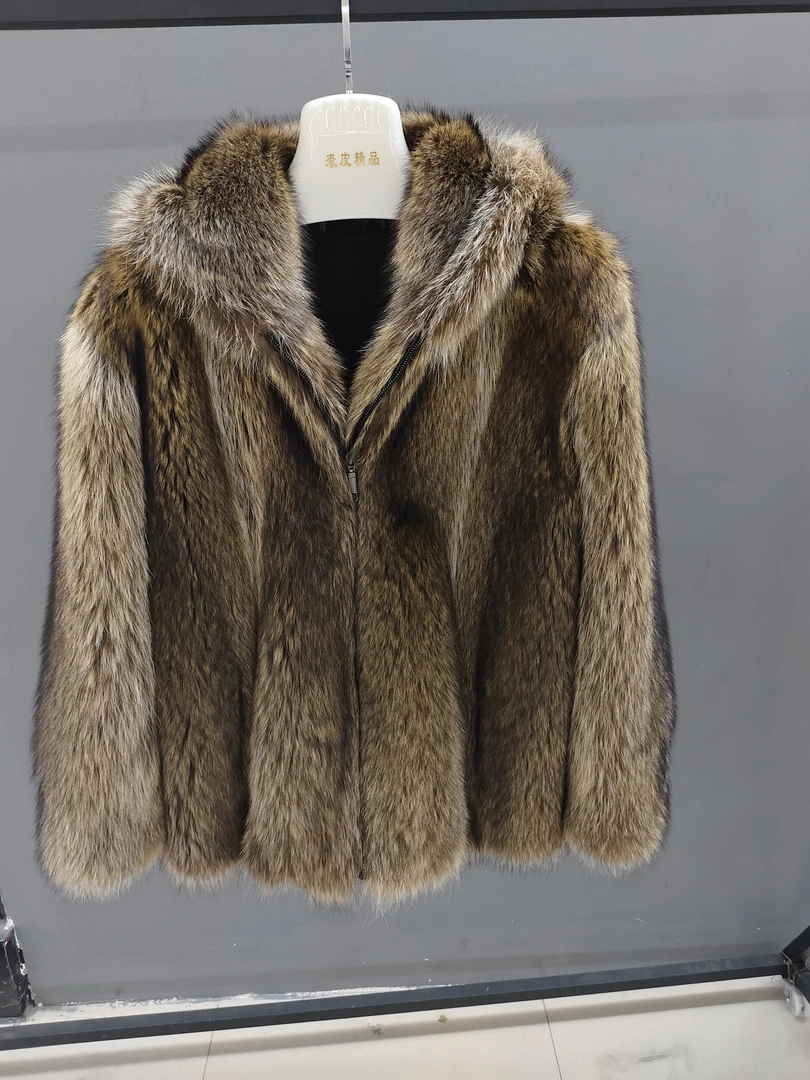 男款冬季皮毛一体短款时尚休闲保暖皮大衣