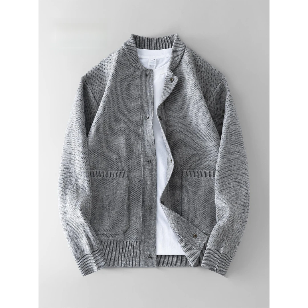 秋冬新款开衫针织棒球服外套男款毛衣外套休闲外穿毛衫上衣男装潮