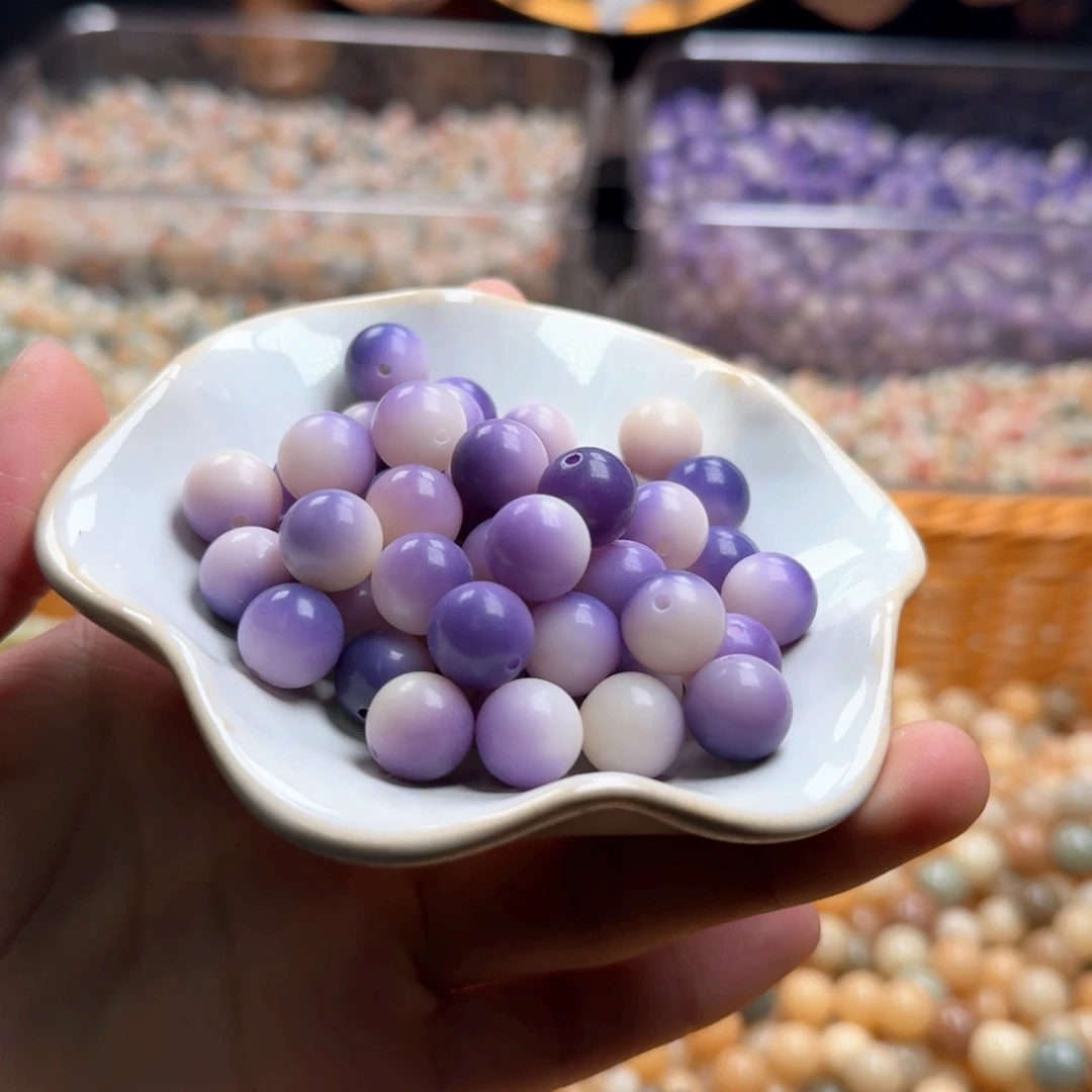 菩提根/象牙果吊坠50颗黛紫飘12圆