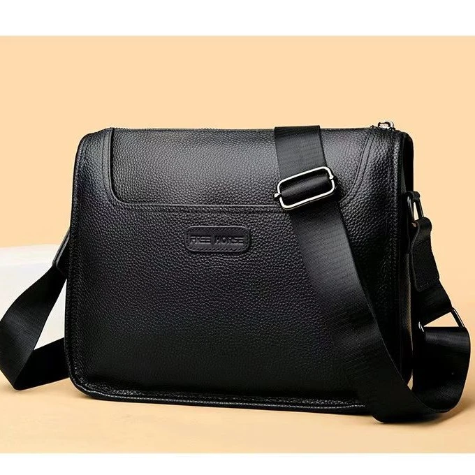 时尚精品男款头层牛皮休闲单肩斜挎包