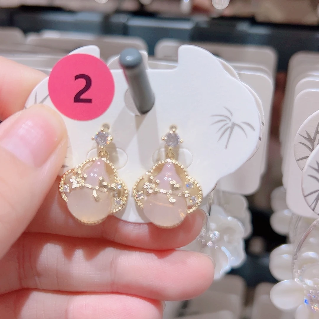 锆石纯铜合金耳环