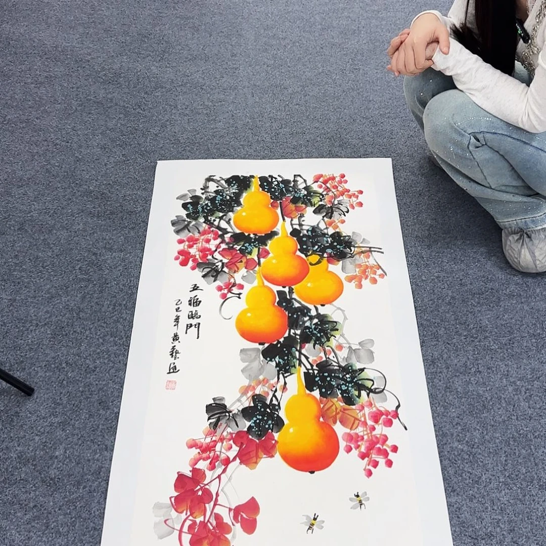 国画作品小姐姐放漏中