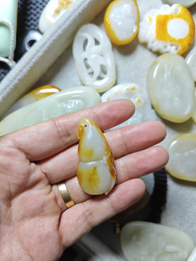 和田玉精品挂件立体葫芦/福禄