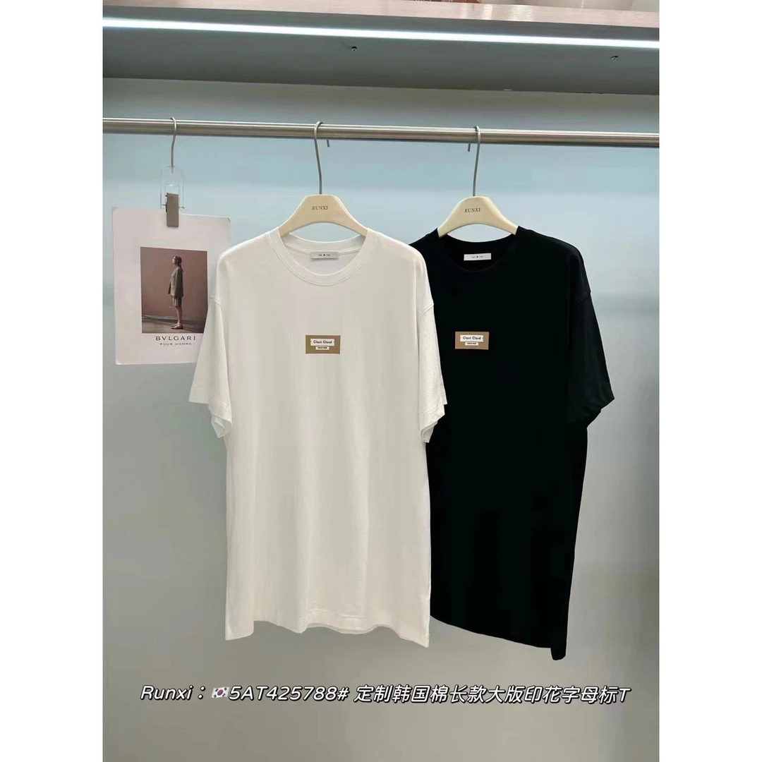 L-5788#闰熙#『字母标签T』韩系极简风高级休闲短袖T恤（福利）