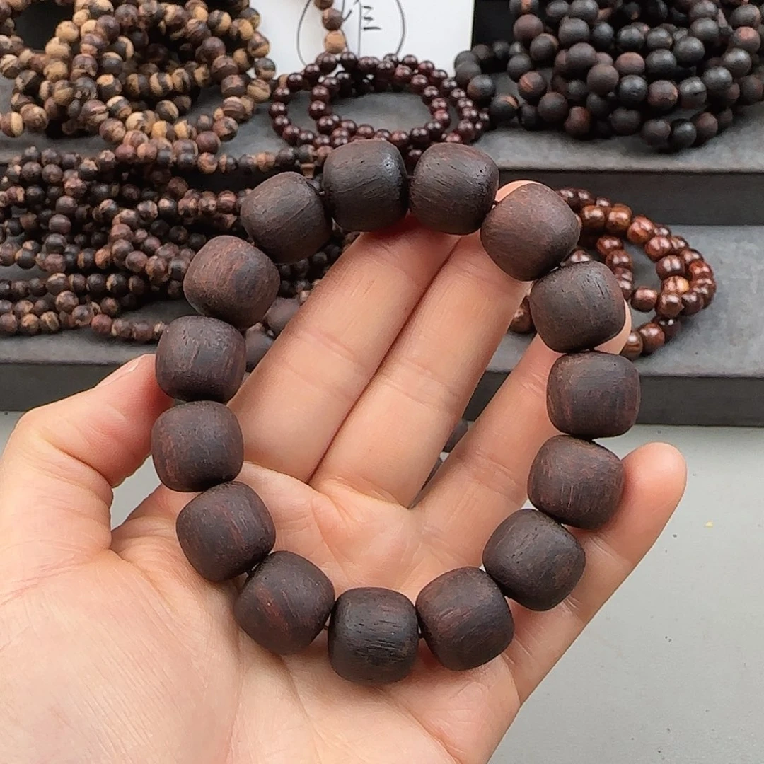 降真香手串/手链15×16东枝黄油金丝密结