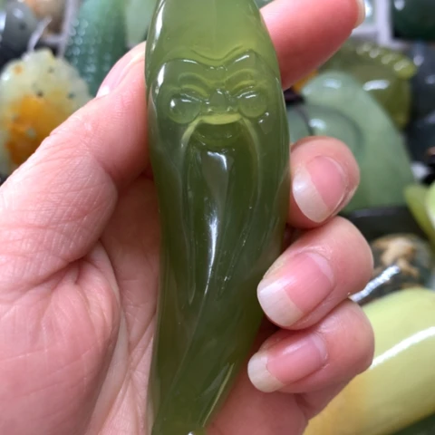 蛇纹石玉未镶嵌手把件