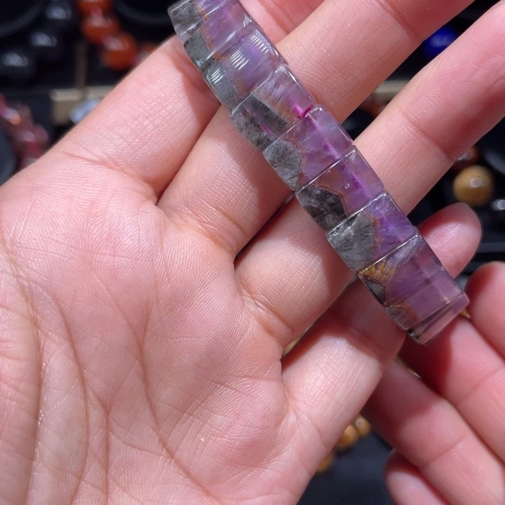 水晶手串未镶嵌紫极光手牌