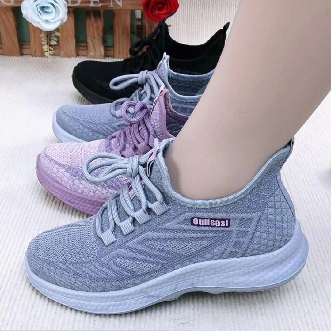 时尚妈妈鞋休闲鞋春季女鞋时尚软底防滑老北京布鞋飞织女士单鞋