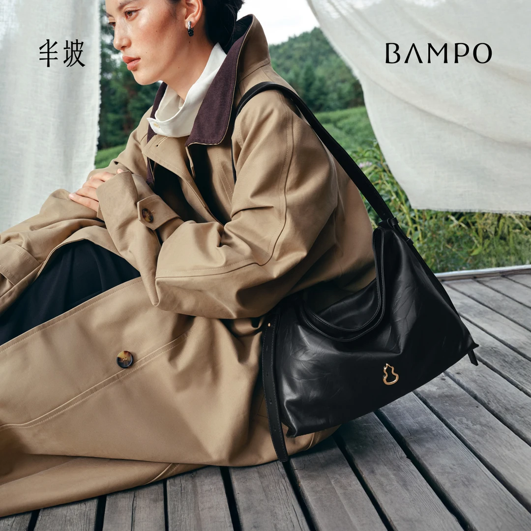 BAMPO半坡绵绵包头层牛皮女包托特包通勤斜挎hobo包