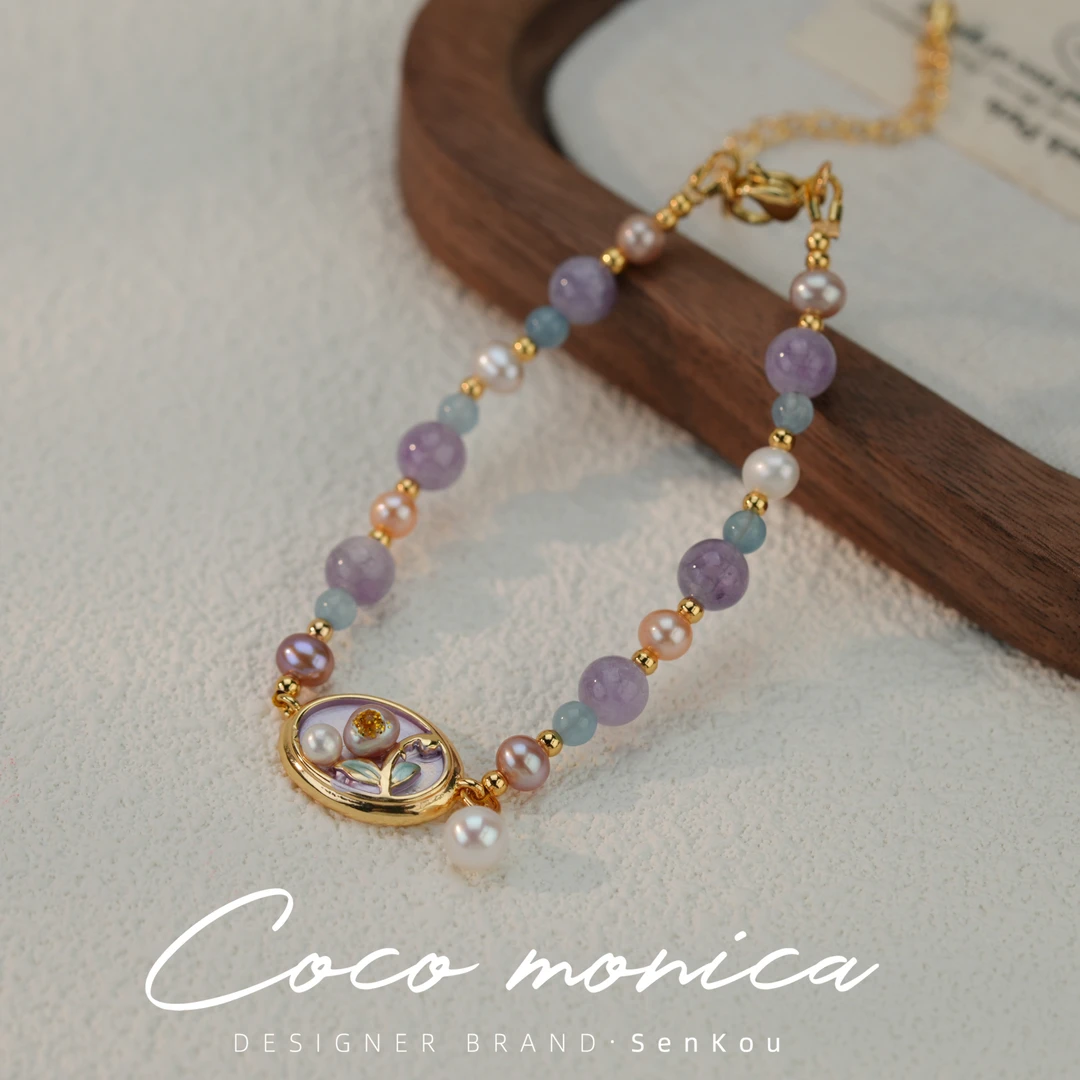 【小霞珠宝】紫藤花手链 气质百搭复古法式小众轻奢 AB795