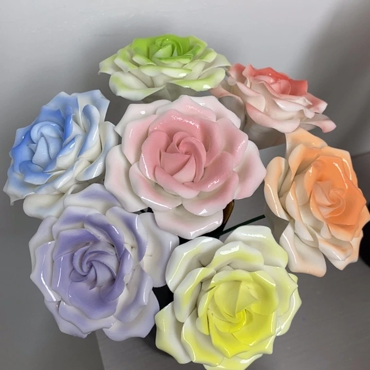 陶瓷陶瓷材料7朵组合