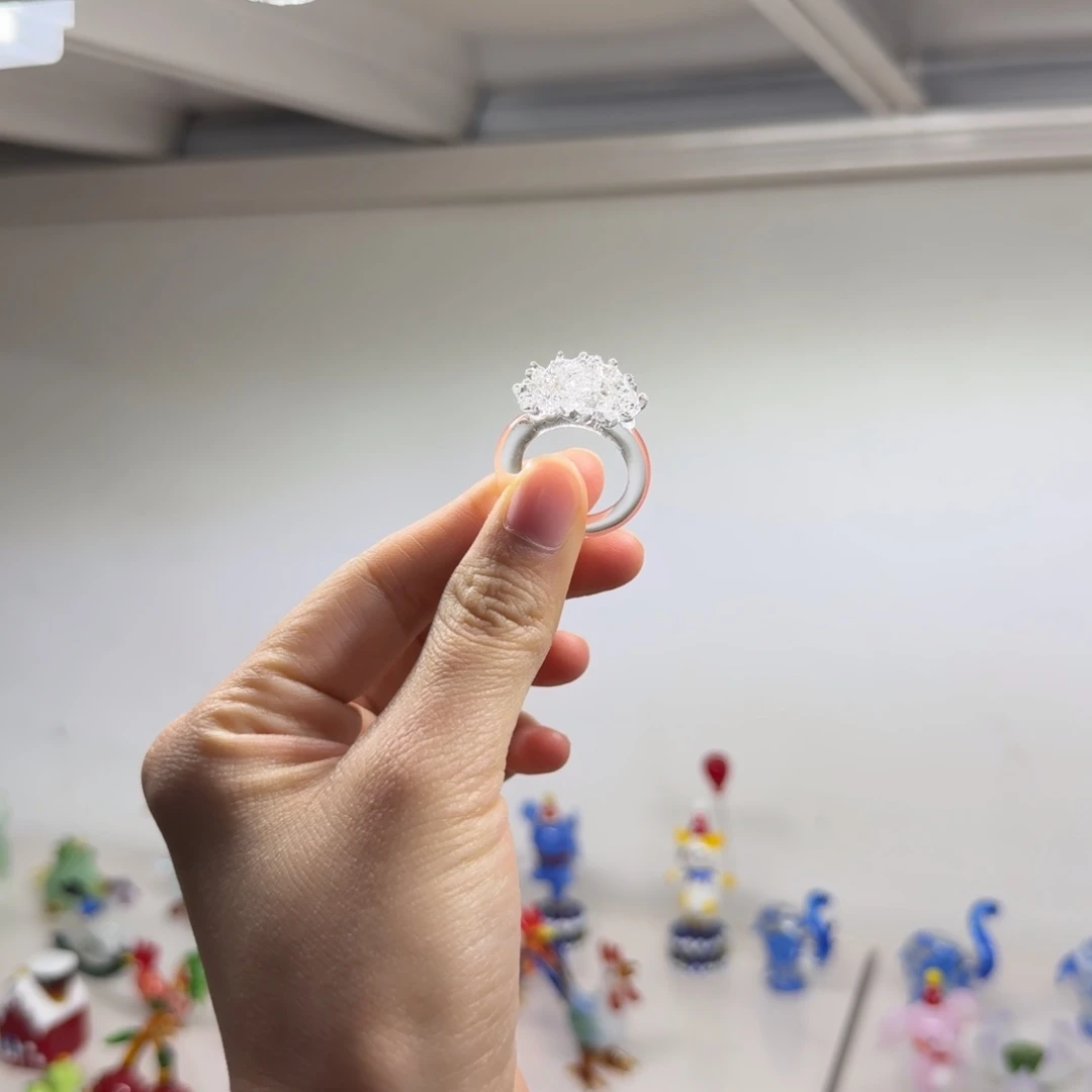 琉璃手工艺品晶石戒指