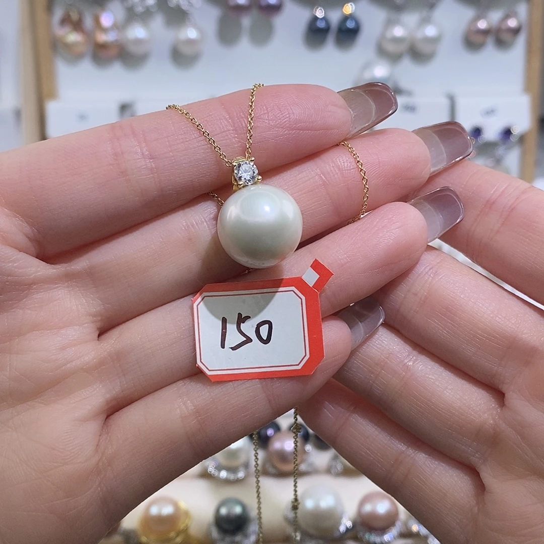 菩***华淡水珍珠银S925镶嵌吊坠(赠链)w14.5