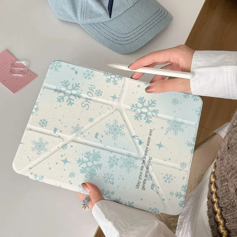音符雪花适用苹果iPadA162025平板保护套2511寸华为平板壳小米pad