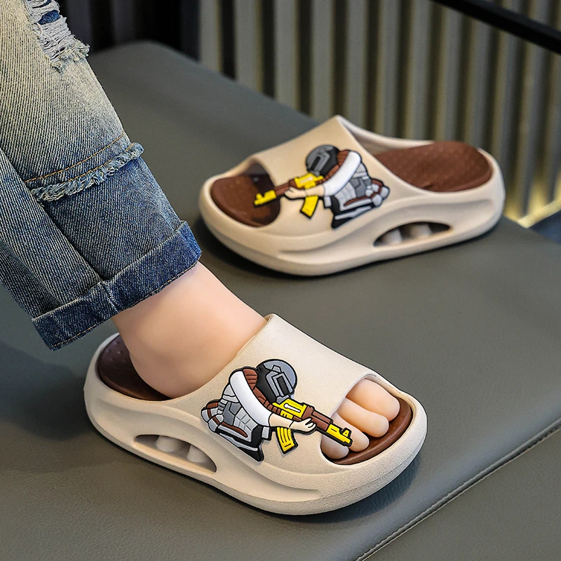 吃鸡拖鞋男童夏季2025新款浴室洗澡防滑中大童亲子外穿儿童凉拖鞋