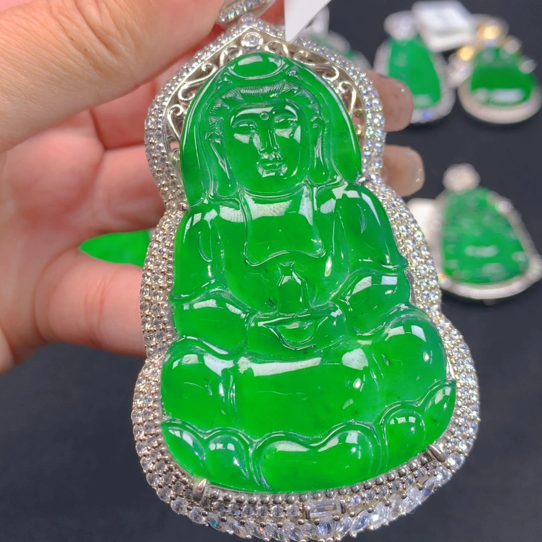 翡翠颈饰银S925镶嵌1111111111111