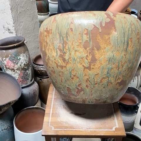 紫砂花盆口32高度31无孔