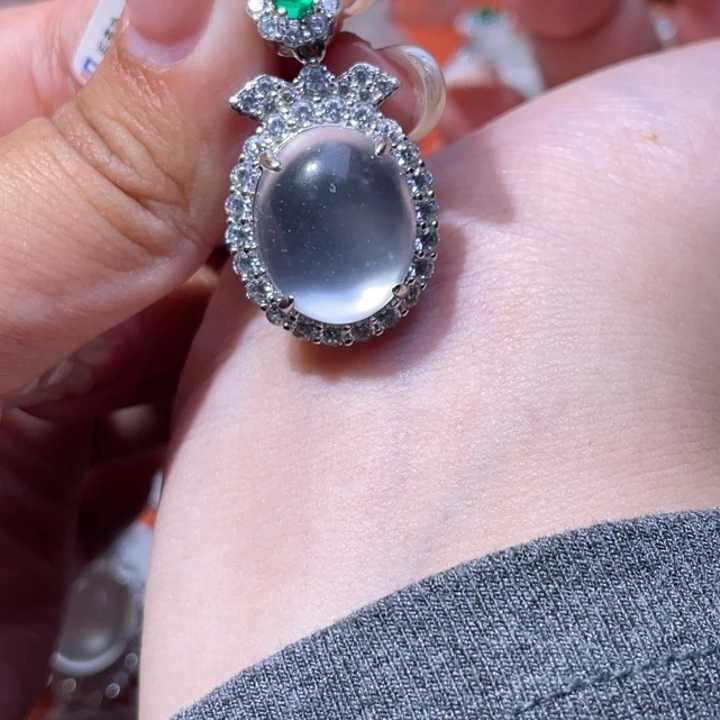 石英岩玉银S925镶嵌颈饰